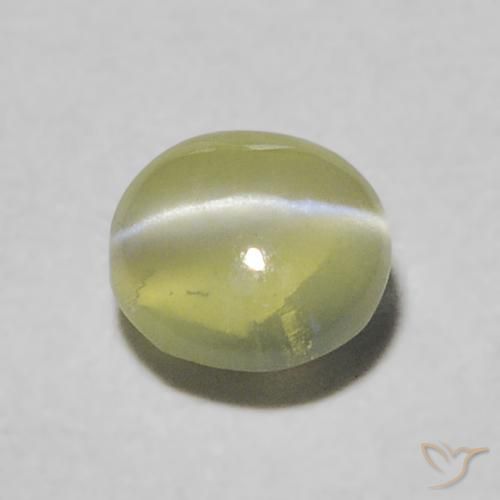 0.33ct Naturale Verde giallastro Crisoberillo effetto occhio di gatto, Rotondo, Trasparente