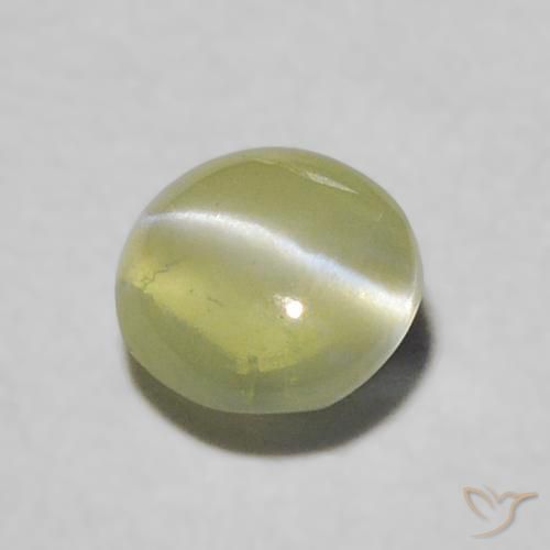 Crisoberillo effetto occhio di gatto Verde giallastro naturale da 0.33 ct, Rotondo, Trasparente