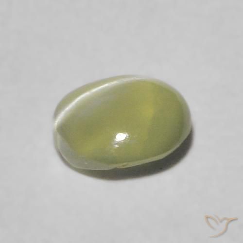Crisoberillo effetto occhio di gatto Verde giallastro naturale da 0.33 ct, Rotondo, Trasparente