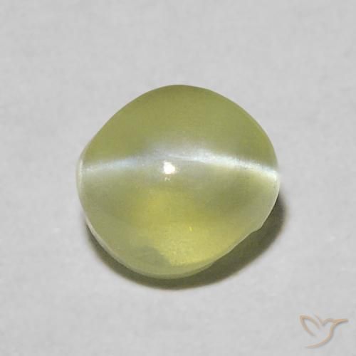0.54ct Naturale Verde giallastro Crisoberillo effetto occhio di gatto, Ovale, Trasparente