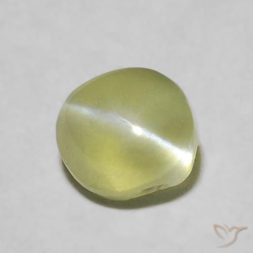 Crisoberillo effetto occhio di gatto Verde giallastro naturale da 0.54 ct, Ovale, Trasparente
