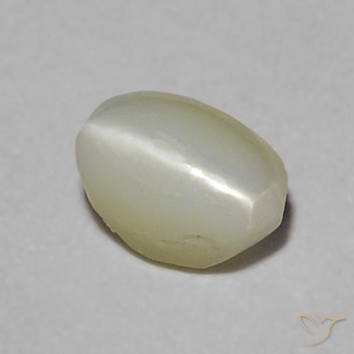 Crisoberillo effetto occhio di gatto Verde giallastro naturale da 0.36 ct, Ovale, Traslucido