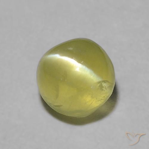 0.39ct Naturale Verde chiaro Crisoberillo effetto occhio di gatto, Rotondo, Trasparente