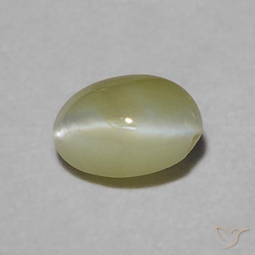 0.23ct Naturale Verde giallastro Crisoberillo effetto occhio di gatto, Ovale, Traslucido