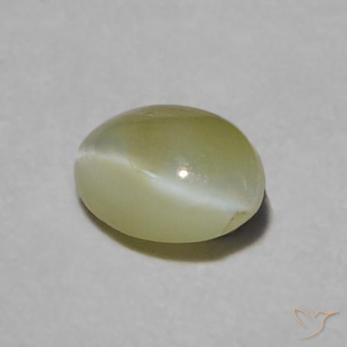 Crisoberillo effetto occhio di gatto Verde giallastro naturale da 0.23 ct, Ovale, Traslucido