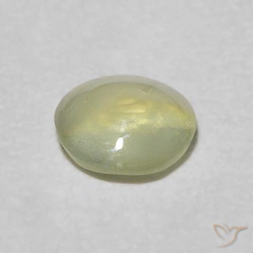 Crisoberillo effetto occhio di gatto Verde giallastro naturale da 0.26 ct, Taglio rotondo, Trasparente