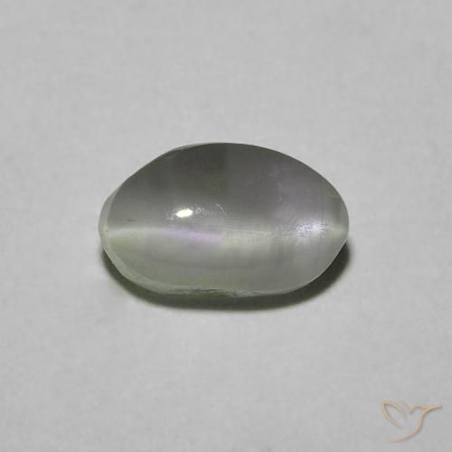 1.33ct Naturale Verde medio Crisoberillo effetto occhio di gatto, Ovale, Traslucido