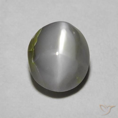 0.97ct Naturale Grigio medio Crisoberillo effetto occhio di gatto, Ovale, Opaco