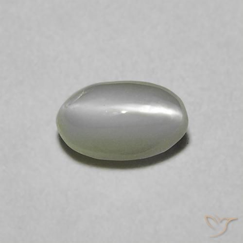 0.38ct Naturale Verde medio Crisoberillo effetto occhio di gatto, Ovale, Opaco