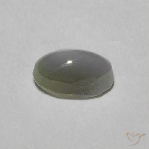 Crisoberillo effetto occhio di gatto Verde medio naturale da 0.38 ct, Ovale, Opaco
