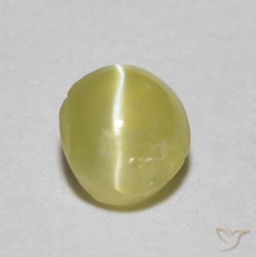 0.34ct Naturale Giallo dorato chiaro Crisoberillo effetto occhio di gatto, Ovale, Traslucido