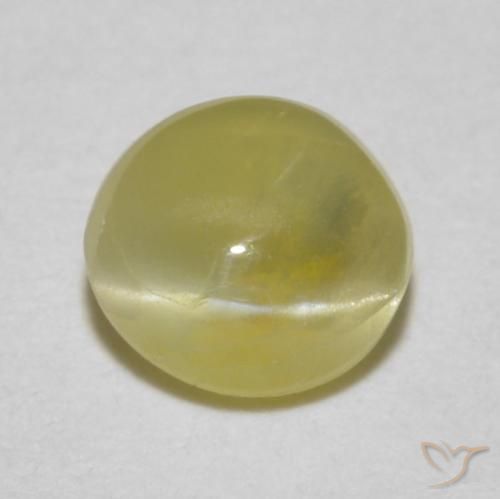 0.52ct Naturale Giallo chiaro Crisoberillo effetto occhio di gatto, Ovale, Traslucido