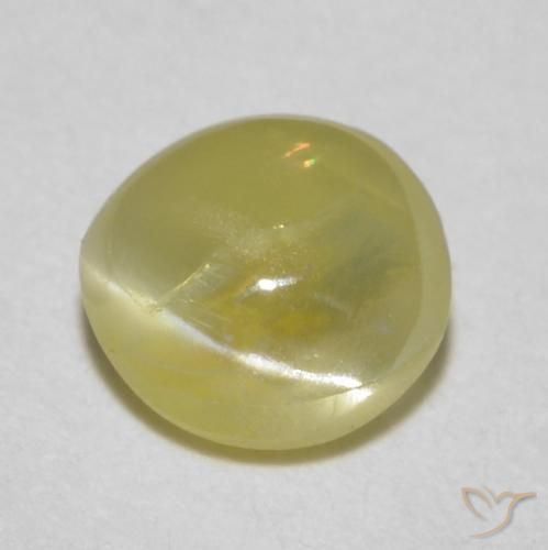 Crisoberillo effetto occhio di gatto Giallo chiaro naturale da 0.52 ct, Ovale, Traslucido