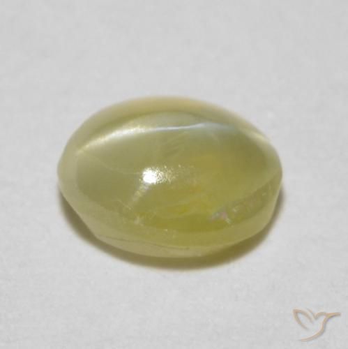 Crisoberillo effetto occhio di gatto Giallo chiaro naturale da 0.52 ct, Ovale, Traslucido