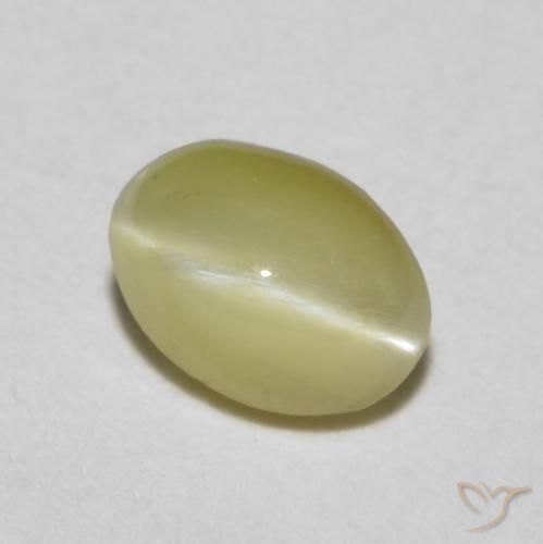 0.33ct Naturale Giallo Laguna chiaro Crisoberillo effetto occhio di gatto, Ovale, Traslucido