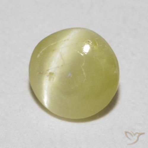 Crisoberillo effetto occhio di gatto Giallo pallido naturale da 0.36 ct, Ovale, Traslucido