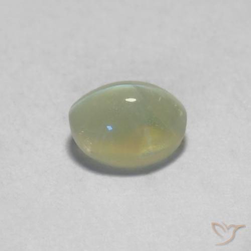 Crisoberillo effetto occhio di gatto Verde medio naturale da 0.36 ct, Ovale, Traslucido