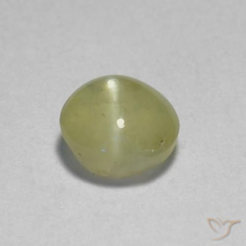 0.46ct Naturale Giallo crema pallido Crisoberillo effetto occhio di gatto, Ovale, Traslucido