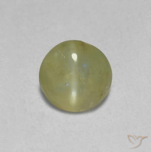 Crisoberillo effetto occhio di gatto Giallo crema pallido naturale da 0.46 ct, Ovale, Traslucido