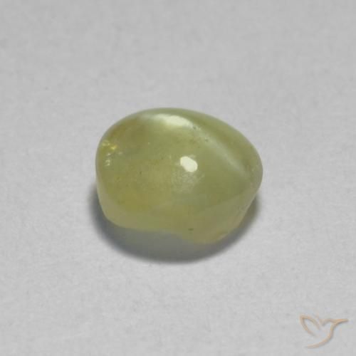 Crisoberillo effetto occhio di gatto Giallo crema pallido naturale da 0.46 ct, Ovale, Traslucido