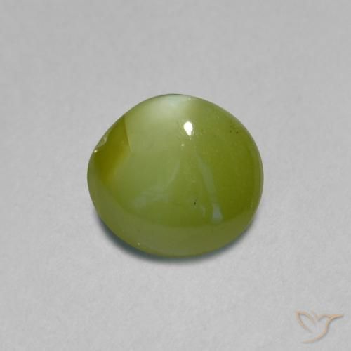 Chrysoberyl cat's eye naturale verde da 0,89 ct, taglio ovale, traslucido