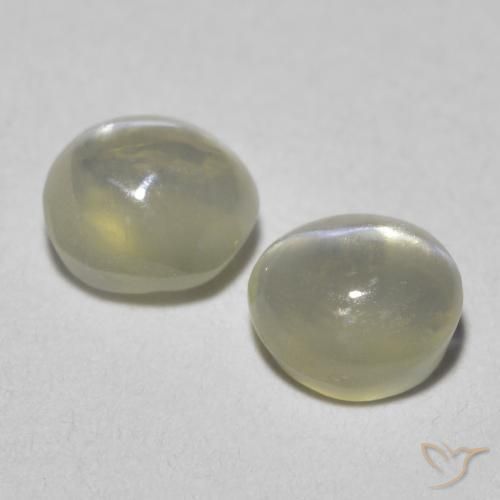 Gemme di Crisoberillo effetto occhio di gatto Bianco caldo naturale da 1.09 ct, Ovale, Traslucido