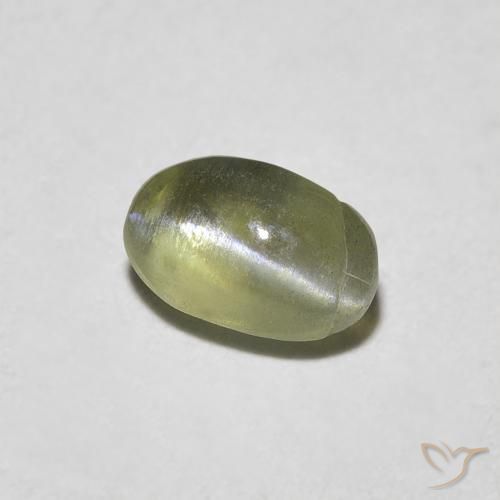 Crisoberillo effetto occhio di gatto Medium Dark-Green naturale da 0.55 ct, Ovale, Traslucido