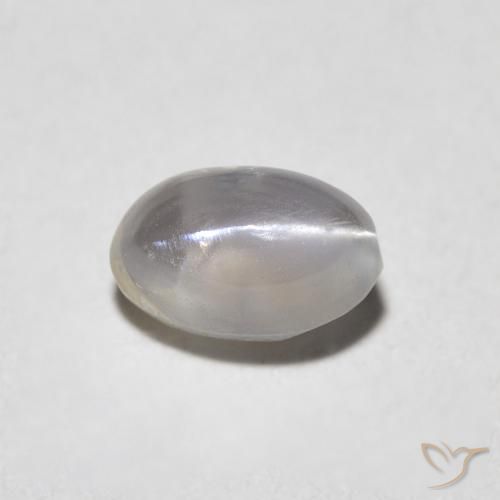 0.89ct Naturale Warm Grey Crisoberillo effetto occhio di gatto, Ovale, Traslucido