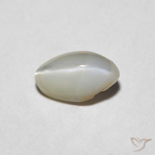 0.62ct Naturale Grigio molto chiaro Crisoberillo effetto occhio di gatto, Ovale, Opaco