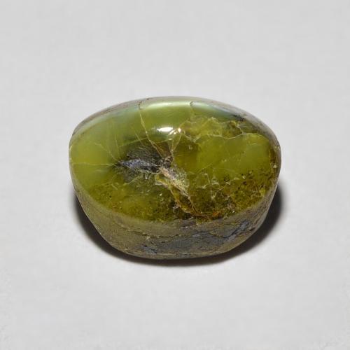 Chrysoberyl cat's eye naturale verde da 3,69 ct, taglio ovale, opaco