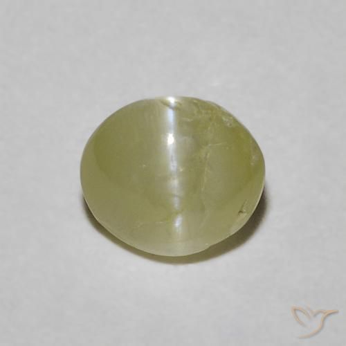 0.60ct Naturale Verde giallastro Crisoberillo effetto occhio di gatto, Ovale, Traslucido