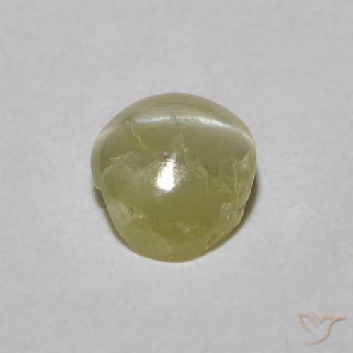 Crisoberillo effetto occhio di gatto Verde giallastro naturale da 0.60 ct, Ovale, Traslucido