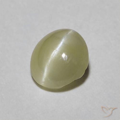 0.45ct Naturale Giallo medio Crisoberillo effetto occhio di gatto, Ovale, Traslucido