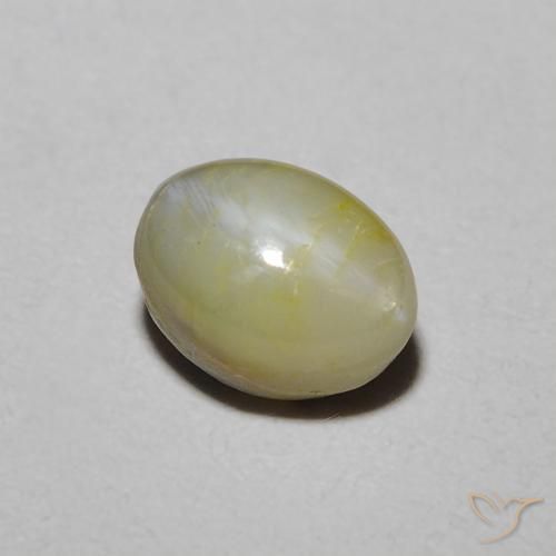 1.39ct Naturale Giallo medio Crisoberillo effetto occhio di gatto, Ovale, Opaco