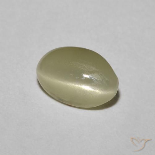 Crisoberillo effetto occhio di gatto Giallo crema pallido naturale da 0.82 ct, Ovale, Opaco
