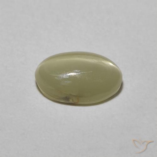 Crisoberillo effetto occhio di gatto Giallo crema pallido naturale da 0.82 ct, Ovale, Opaco