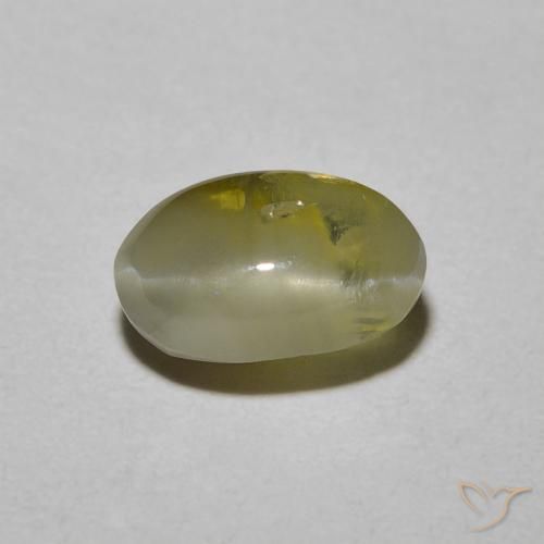 1.72ct Naturale Giallo medio Crisoberillo effetto occhio di gatto, Ovale, Traslucido
