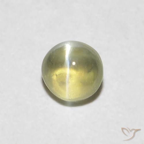 0.28ct Naturale Giallo pallido Crisoberillo effetto occhio di gatto, Ovale, Traslucido