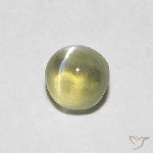 Crisoberillo effetto occhio di gatto Giallo pallido naturale da 0.28 ct, Ovale, Traslucido