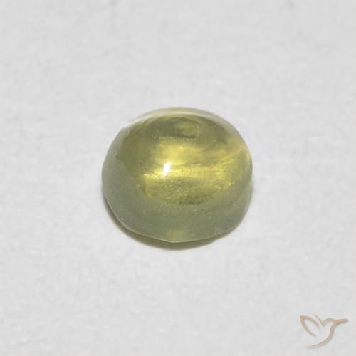 Crisoberillo effetto occhio di gatto Giallo pallido naturale da 0.28 ct, Ovale, Traslucido