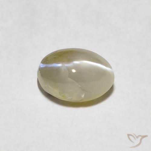 0.41ct Naturale Giallo chiaro Crisoberillo effetto occhio di gatto, Ovale, Traslucido
