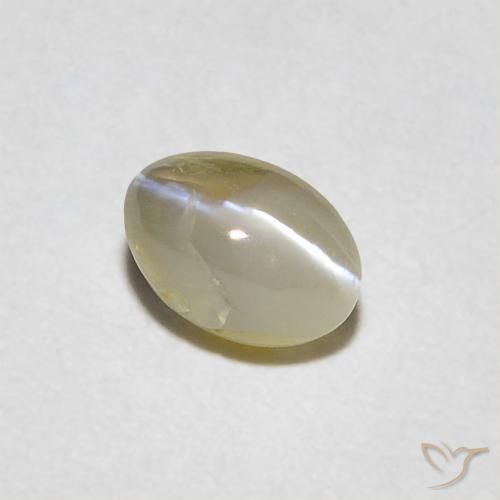 Crisoberillo effetto occhio di gatto Giallo chiaro naturale da 0.41 ct, Ovale, Traslucido