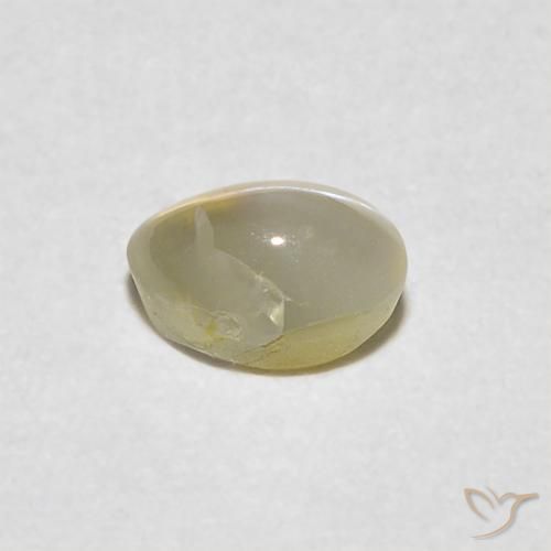 Crisoberillo effetto occhio di gatto Giallo chiaro naturale da 0.41 ct, Ovale, Traslucido