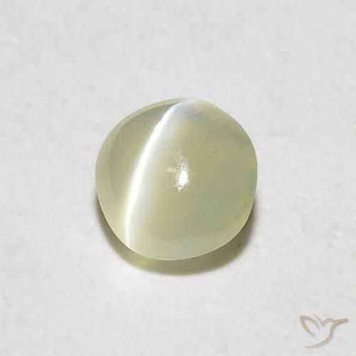 Crisoberillo effetto occhio di gatto Giallo chiaro naturale da 0.29 ct, Rotondo, Traslucido