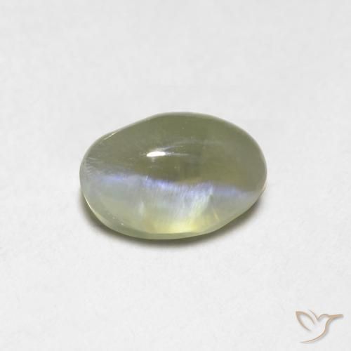 Crisoberillo effetto occhio di gatto Giallo chiaro naturale da 0.87 ct, Ovale, Traslucido