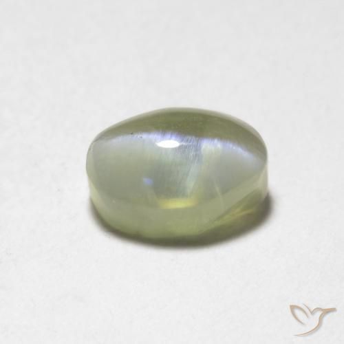Crisoberillo effetto occhio di gatto Giallo chiaro naturale da 0.87 ct, Ovale, Traslucido