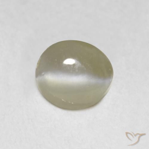 0.70ct Naturale Giallo chiaro Crisoberillo effetto occhio di gatto, Ovale, Traslucido