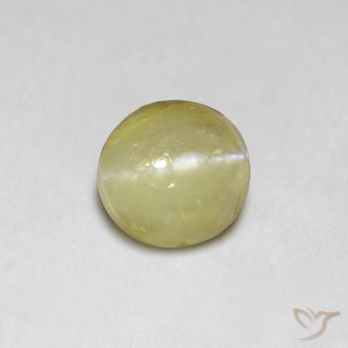 1.18ct Naturale Giallo banana Crisoberillo effetto occhio di gatto, Ovale, Traslucido