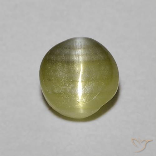 0.52ct Naturale Verde giallastro Crisoberillo effetto occhio di gatto, Rotondo, Traslucido