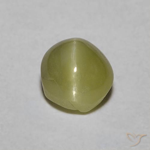 0.52ct Naturale Verde giallastro Crisoberillo effetto occhio di gatto, Ovale, Traslucido